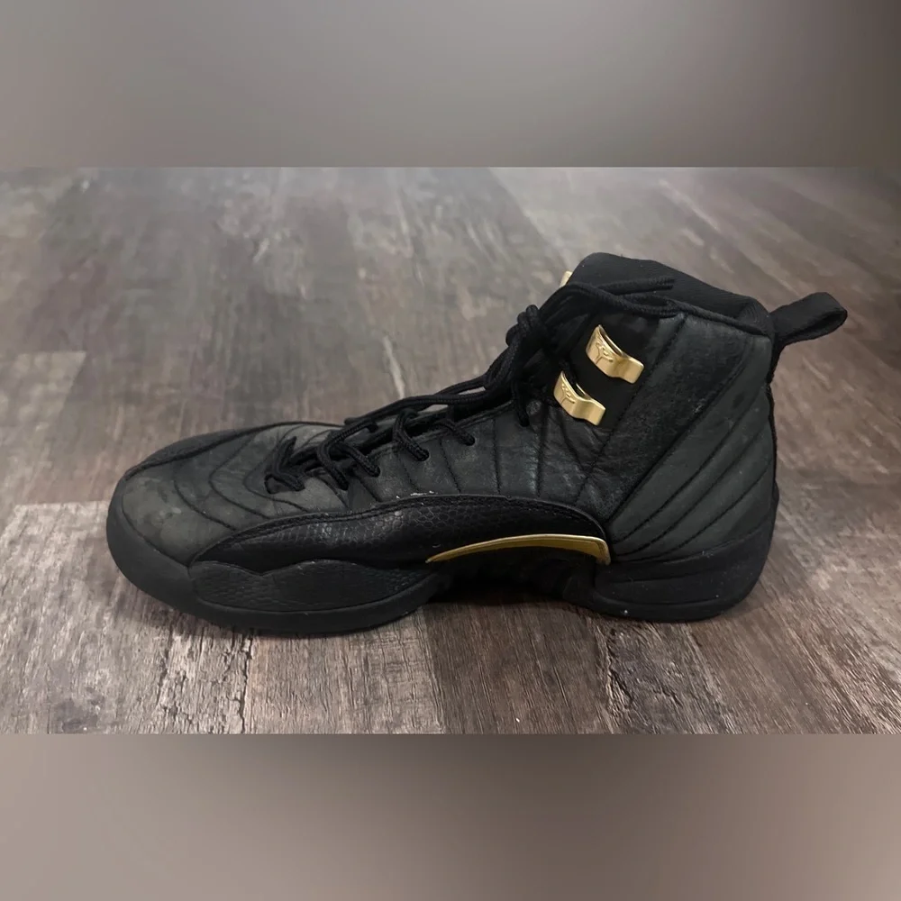 Nike Air Jordan 12 XII Retro BG The Master Black Gold Sneakers Youth Size 7Y